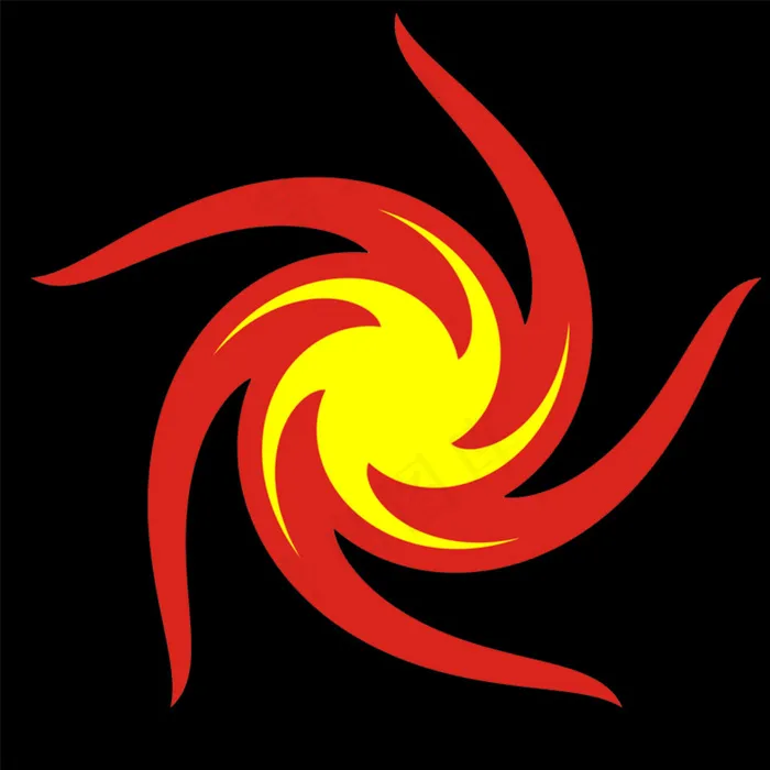 被扭曲了的红黄色五角星旋转图片psd模版下载