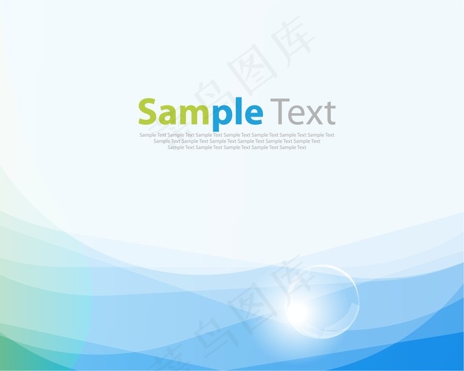 海蓝波浪背景图ai矢量模版下载