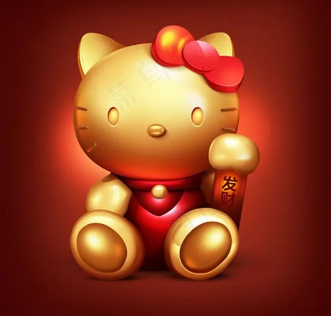 卡通招财猫矢量图