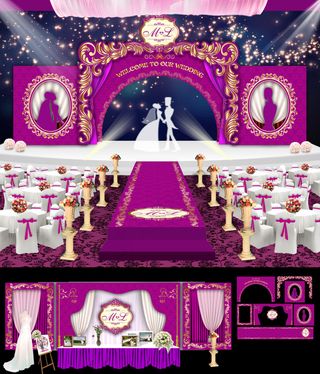 深红色婚礼背景