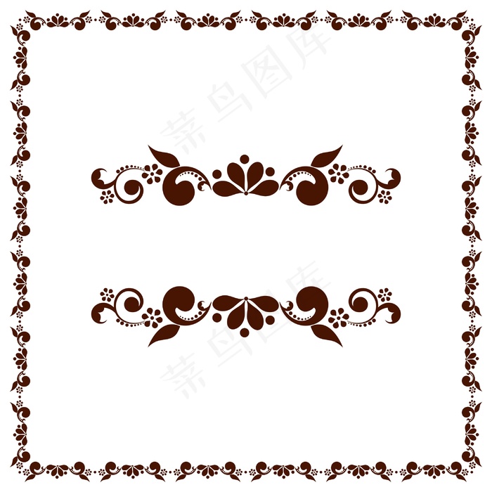 美丽的花卉装饰花边设计