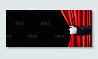 红色帷幕背景舞台矢量素材