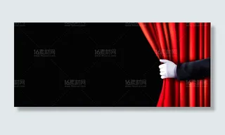 红色帷幕背景舞台矢量素材