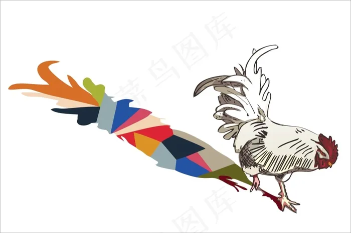 矢量图行走的公鸡cdr矢量模版下载