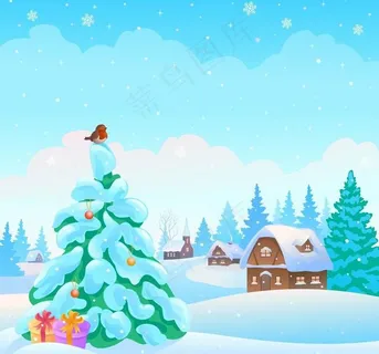 卡通圣诞风景图片 卡通圣诞风景图片