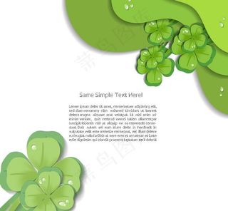 绿色动感线条鲜花 水珠水滴图片