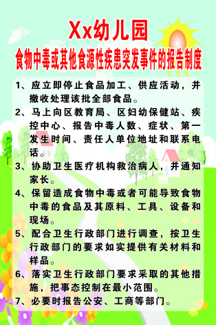 食物中毒或其他食源性疾患突发事件的报告制度cdr矢量模版下载