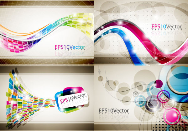 绚丽的动感流线——矢量素材