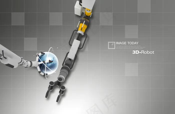 机器手臂与地球创意主题PSD分层素...psd模版下载