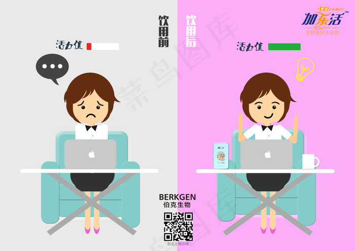 办公室女生平面化设计(4961X3508(DPI:300))psd模版下载