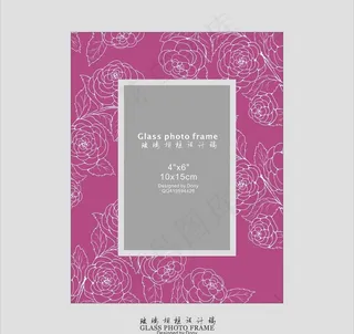 丝印线条玫瑰相框图片