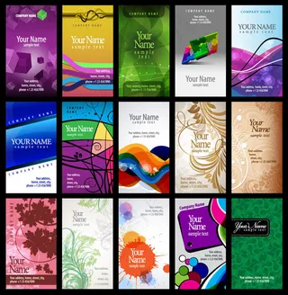 动感线条花纹名片卡片矢量素材