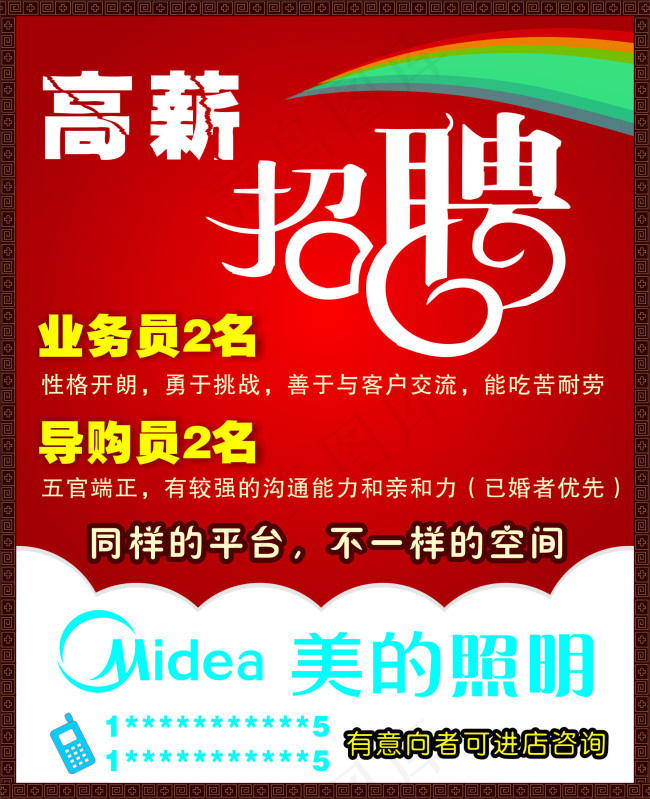 招聘海报cdr矢量模版下载