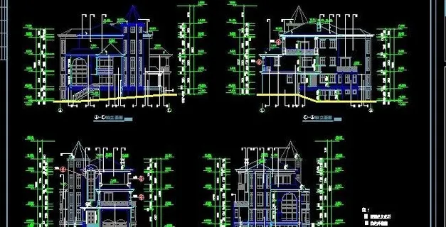 碧水天源三层别墅框架建筑全套施工图...