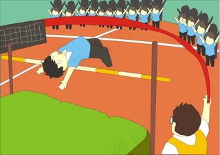 校园生活CG插画——运动会跳高