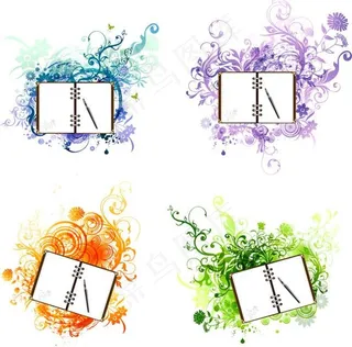 时尚花纹边框矢量素材图片