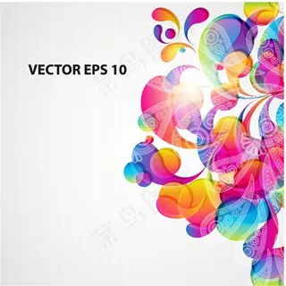 炫彩抽象动感背景矢量素材