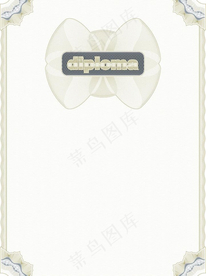 欧式古典花纹证书边框图片ai矢量模版下载