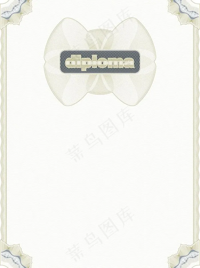 欧式古典花纹证书边框图片ai矢量模版下载