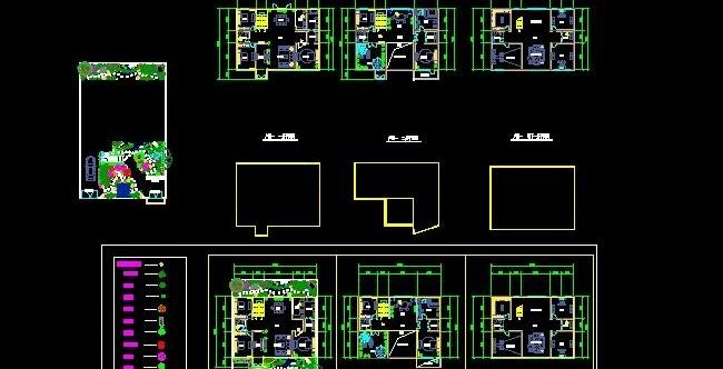 二层中式庭院别墅绿化施工图