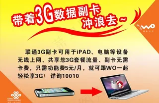 联通3g副卡冲浪图片