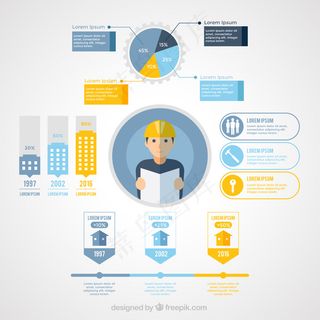 建筑元素infography劳动者