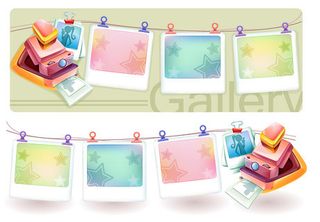 相机相片框晾晒矢量素材