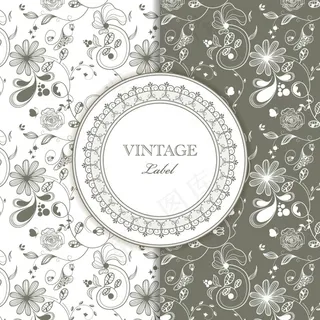 欧式古典花纹背景矢量素材