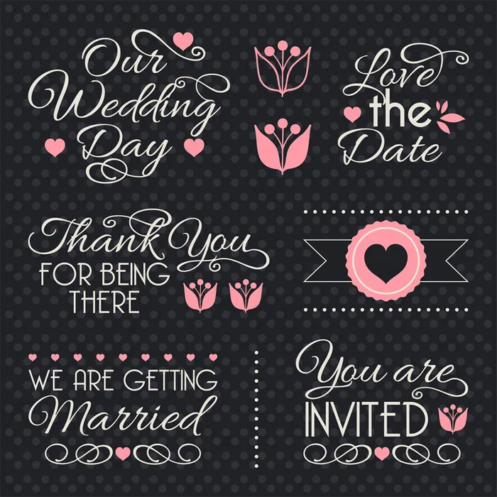 黑色波点婚礼主题背景图片eps,ai矢量模版下载