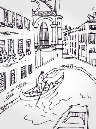 精美手绘街道03——矢量素材