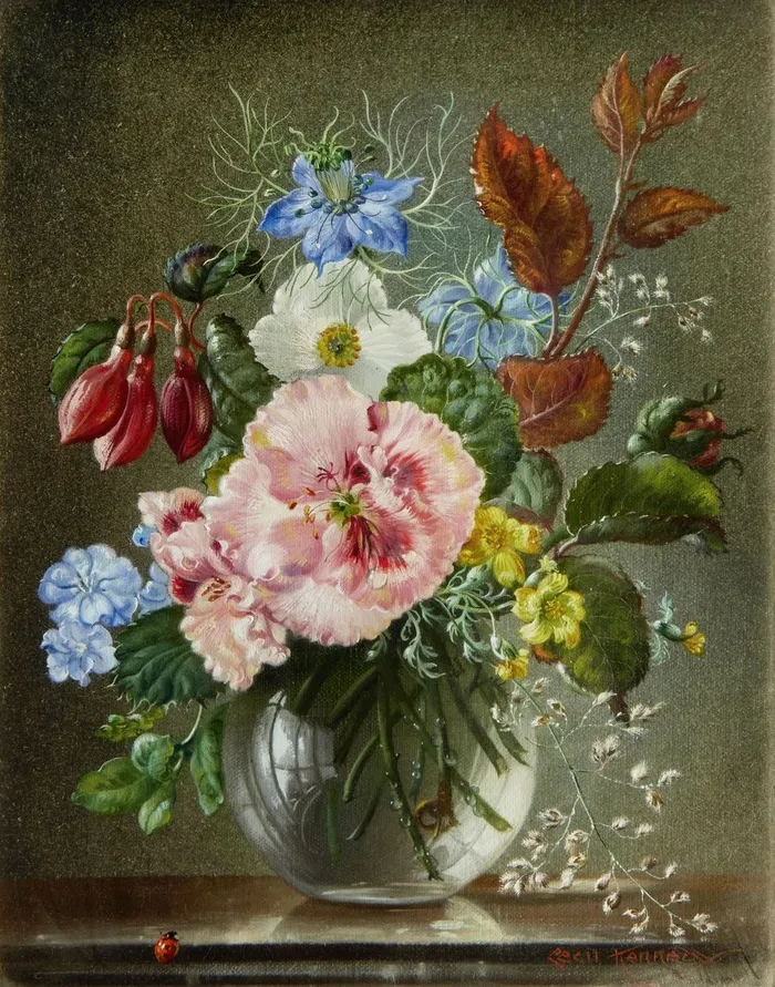 高清花卉油画