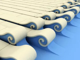 三维立体动感蓝色波浪