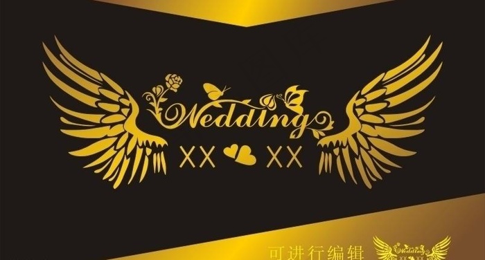 婚礼 wedding 翅膀图片cdr矢量模版下载