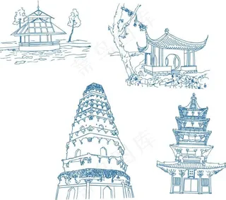 手绘苏州名胜古迹