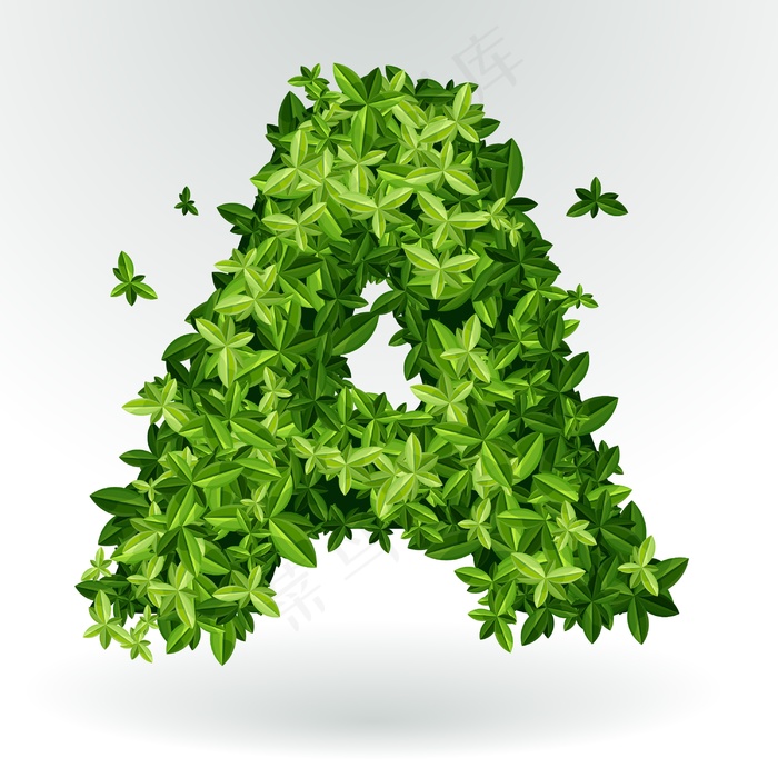 绿色的叶子 700hPa矢量字母