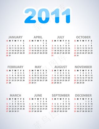 2011漂亮的日历模板矢量素材