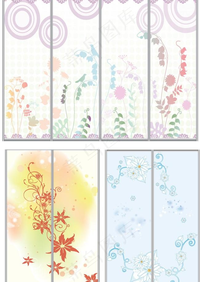 韩国时尚花纹移门图案