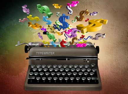 金融财富打字机PSD海报素材