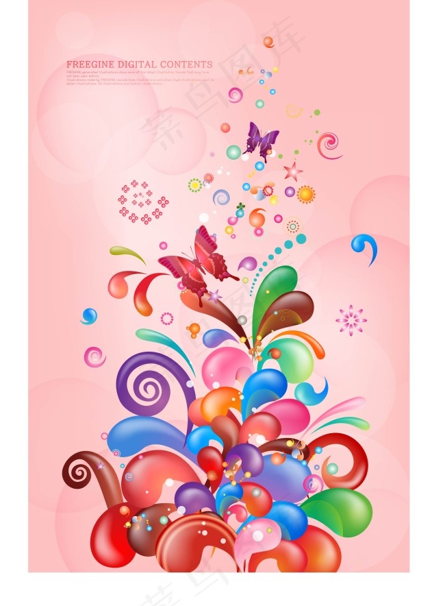粉底彩花背景