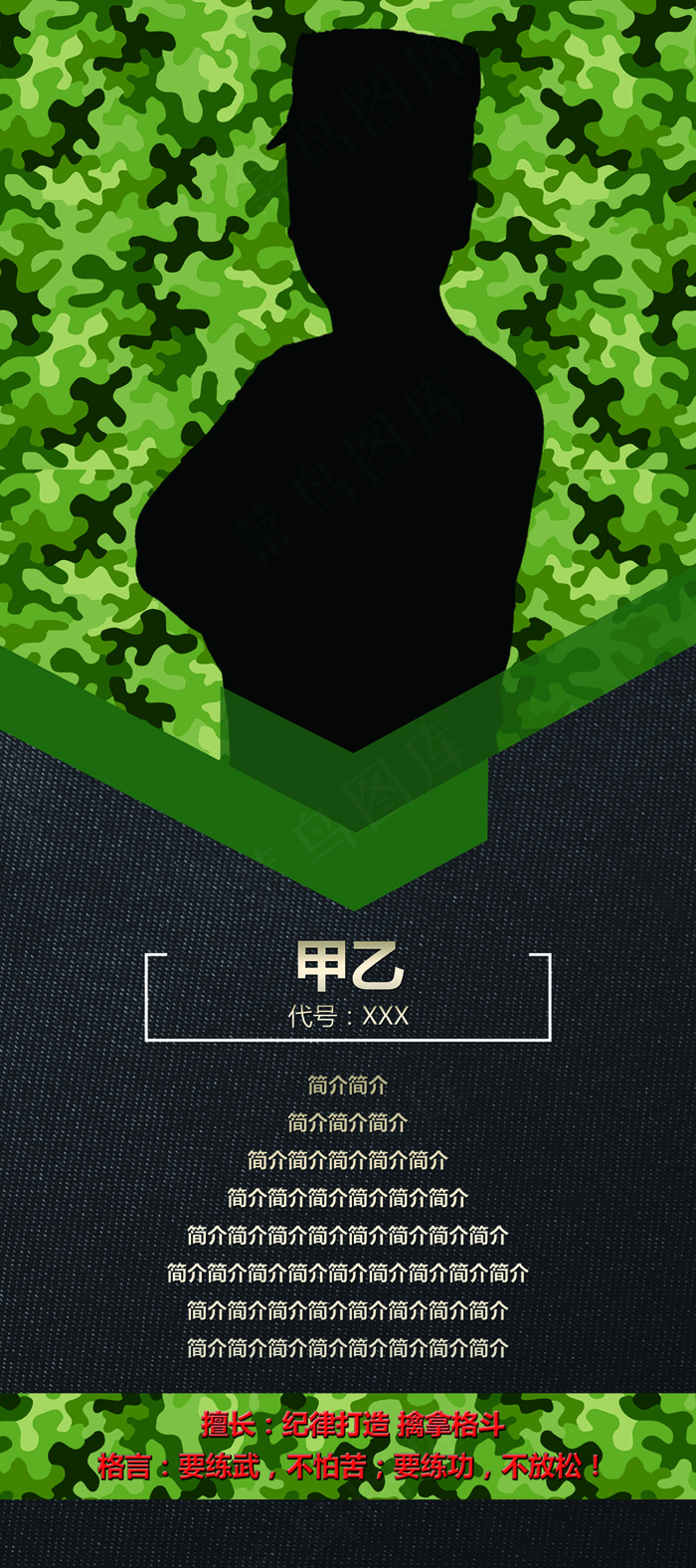 人物简介展架psd模版下载
