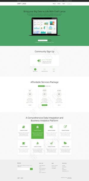 国外企业网页模板 绿色页面 官网...