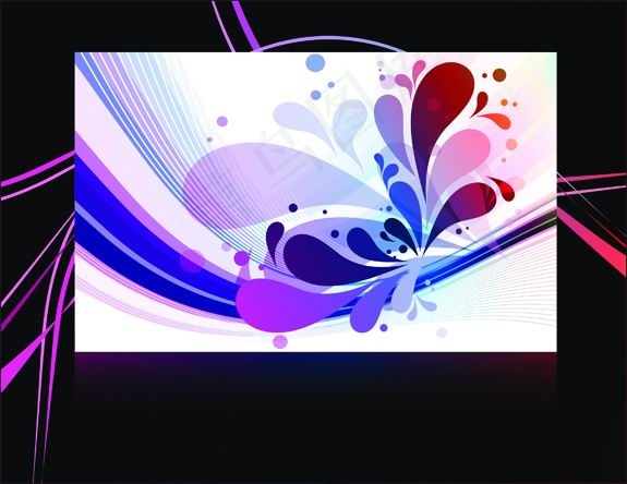 华丽的黑色花纹背景矢量素材2