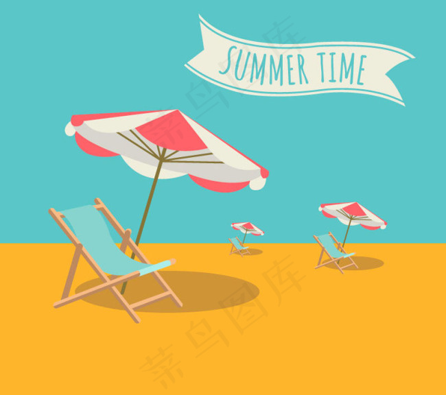 创意夏日时光背景矢量