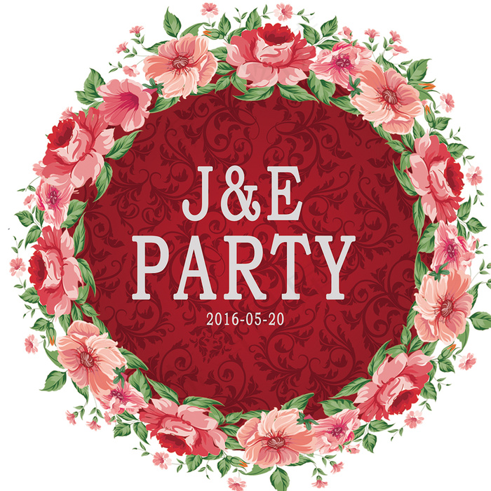 手绘花底纹花车素材