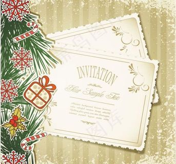 圣诞节贺卡矢量素材二