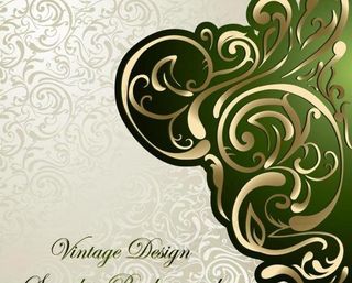 欧式花纹背景卡片图片