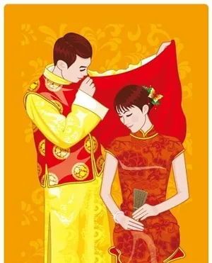 传统婚礼 矢量人物 矢量素材 AI...