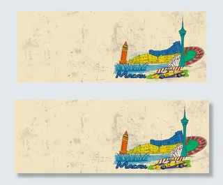 涂污怀旧水彩画背景banner　