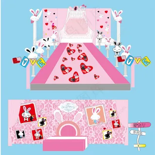 粉色兔子婚礼背景 粉色兔子婚礼背景