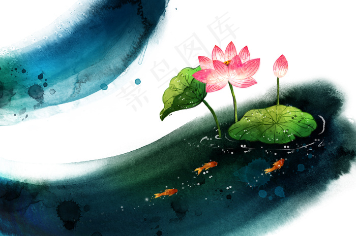 中国风荷花